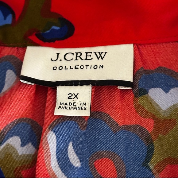 J Crew Collection Tie-neck Blouse in lattice floral, plus size 2X - Picture 12 of 12